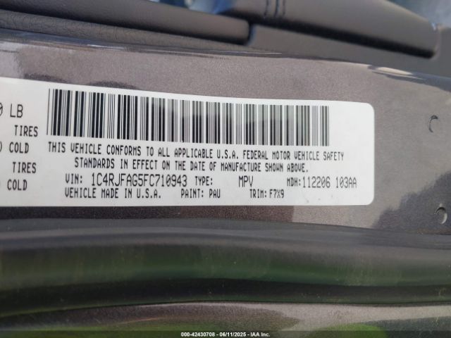 2015 JEEP GRAND CHEROKEE 1C4RJFAG5FC710943 Photo 8