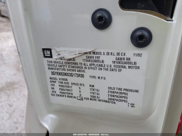 2003 CADILLAC ESCALADE EXT 3GYEK63NX3G173836 Photo 8