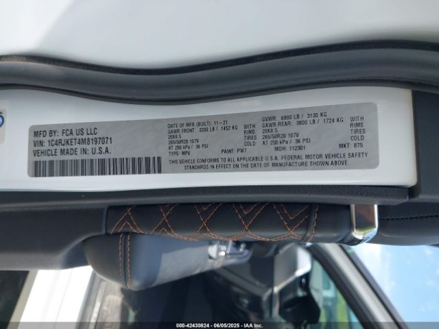 2021 JEEP GRAND CHEROKEE L 1C4RJKET4M8197071 Photo 8