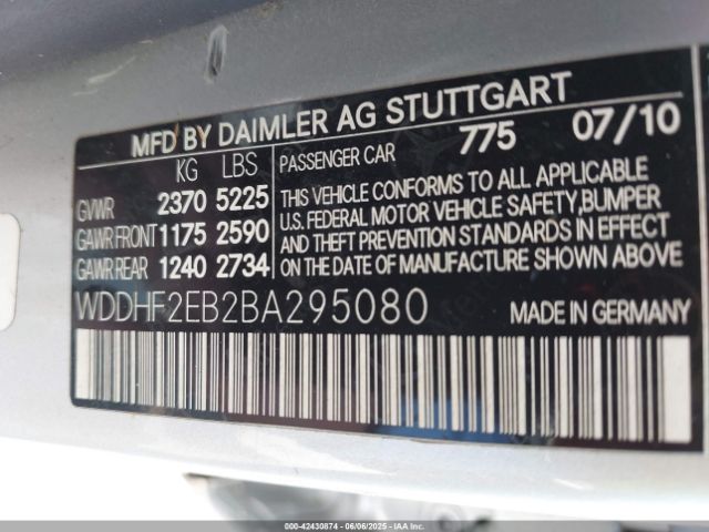 2011 MERCEDES-BENZ E 350 BLUETEC WDDHF2EB2BA295080 Photo 8