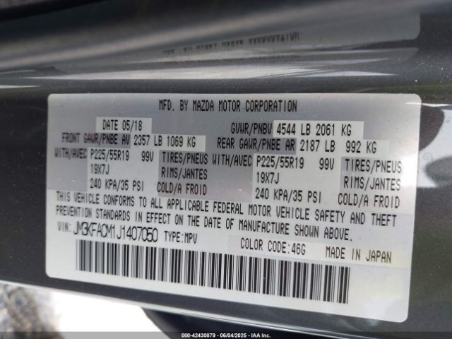 JM3KFACM1J1407050 Mazda Cx-5 Touring