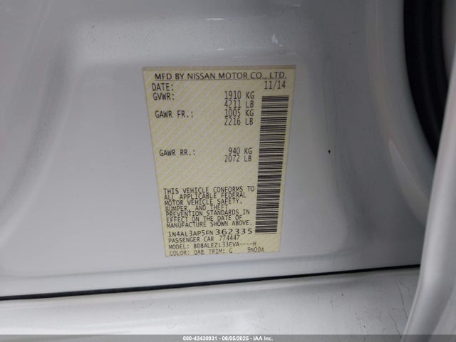 1N4AL3AP5FN362335 Nissan 2015