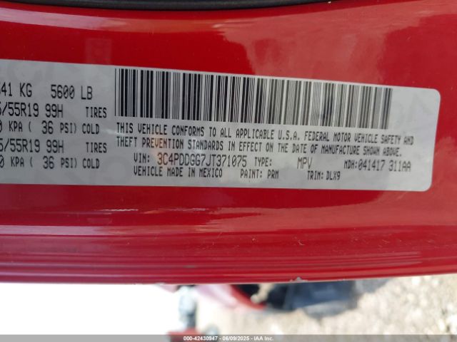 2018 DODGE JOURNEY 3C4PDDGG7JT371075 Photo 8