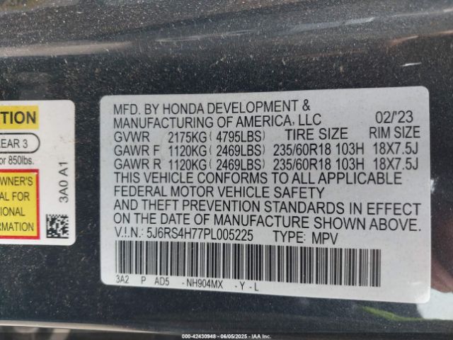 2023 HONDA CR-V 5J6RS4H77PL005225 Photo 8
