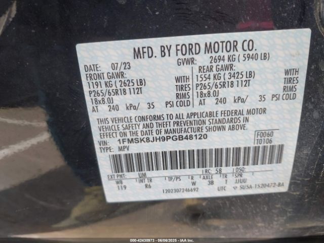 2023 FORD EXPLORER 1FMSK8JH9PGB48120 Photo 8