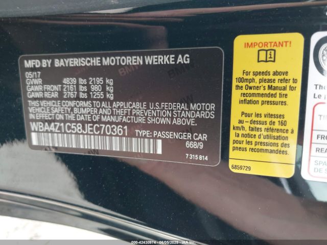 2018 BMW 430I WBA4Z1C58JEC70361 Photo 8