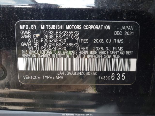 2022 MITSUBISHI OUTLANDER JA4J3VA83NZ060350 Photo 8