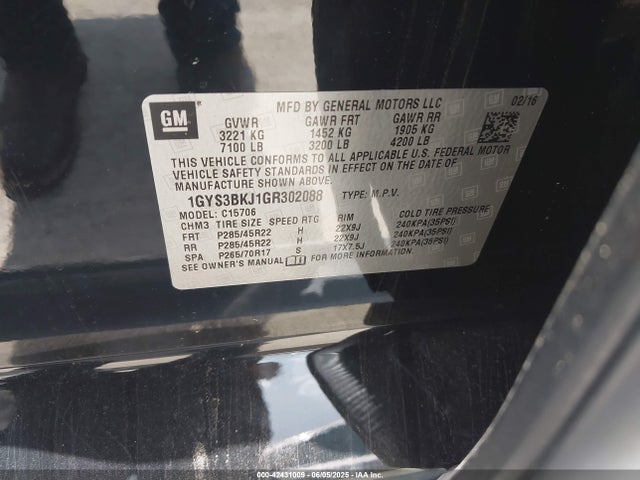 1GYS3BKJ1GR302088 Cadillac l86 - sidi, vvt, afm, e85 max, alum