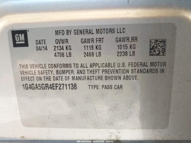 1G4GA5GR4EF271138 Buick Lacrosse