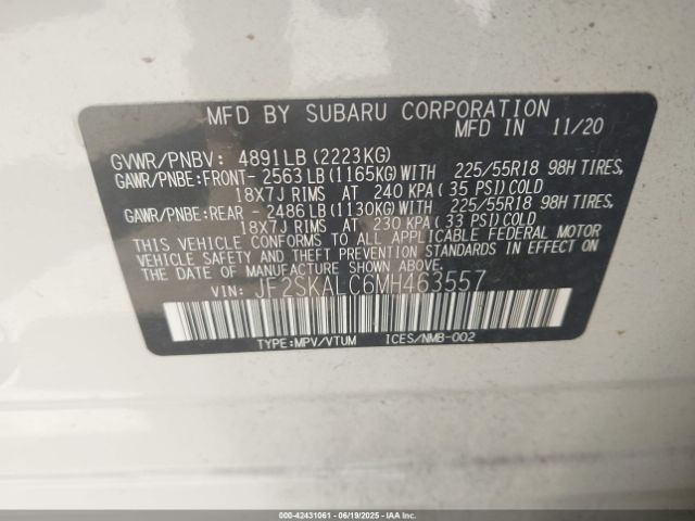 2021 SUBARU FORESTER JF2SKALC6MH463557 Photo 8