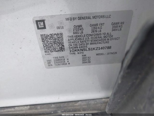 2019 GMC ACADIA 1GKKNSLS1KZ140788 Photo 8