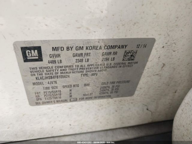 KL4CJHSB4FB105624 Buick Encore Premium