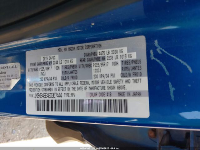 JM3KE4BE4E0367444 Mazda CX-5 SPORT
