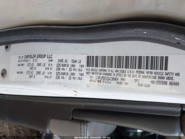 1C4PJMDS1EW130064 Jeep Cherokee Limited