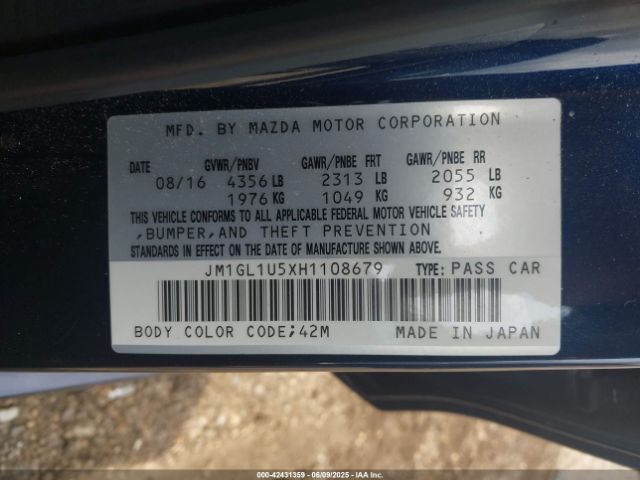 2017 MAZDA MAZDA6 JM1GL1U5XH1108679 Photo 8