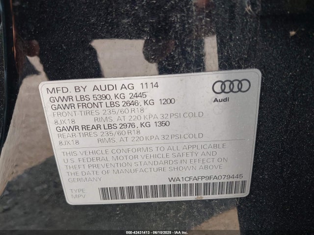 2015 AUDI Q5 WA1CFAFP9FA079445 Photo 8