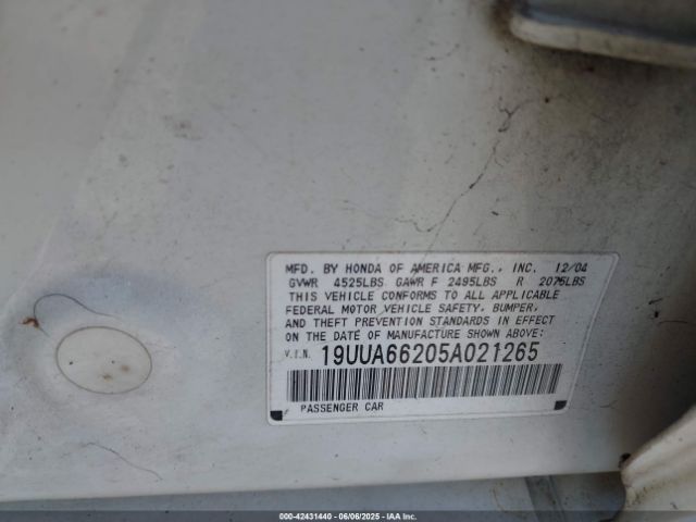 2005 ACURA TL 19UUA66205A021265 Photo 8