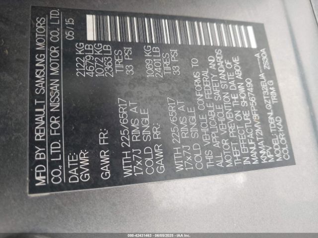 KNMAT2MV8FP567490 Nissan 2015
