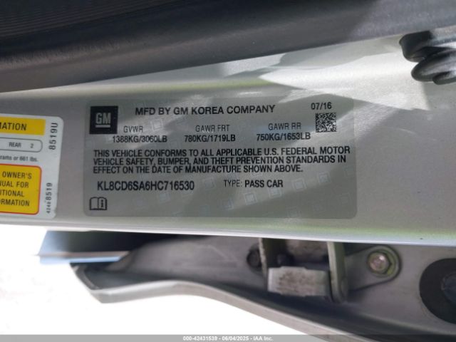 KL8CD6SA6HC716530 Chevrolet Spark 1lt Cvt