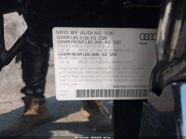 2021 AUDI Q3 WA1EECF31M1068473 Photo 8