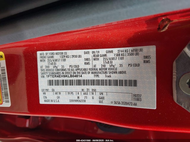 1FTER4EH9KLB04814 Ford Ranger