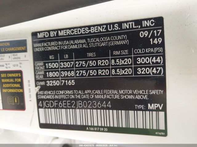 2018 MERCEDES-BENZ GLS 450 4JGDF6EE2JB023644 Photo 8
