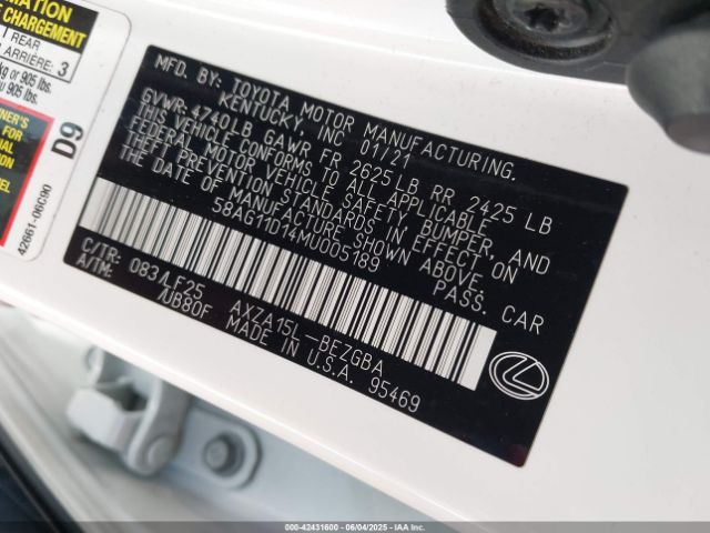 58AG11D14MU005189 Lexus a25a-fks