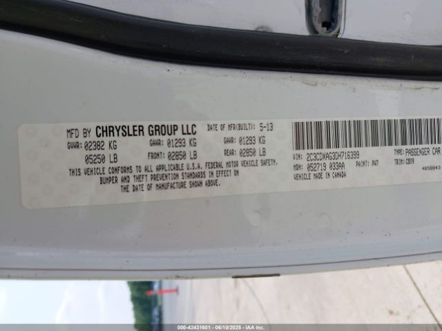 2013 DODGE CHARGER 2C3CDXAG3DH716399 Photo 8