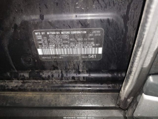 2019 MITSUBISHI OUTLANDER JA4AD2A31KZ032607 Photo 8