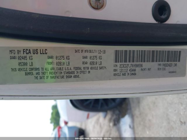 2019 DODGE CHALLENGER 2C3CDZFJ7KH580596 Photo 8