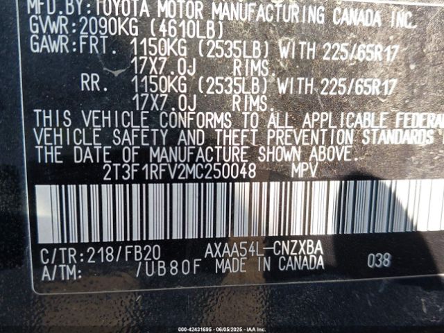 2021 TOYOTA RAV4 2T3F1RFV2MC250048 Photo 8
