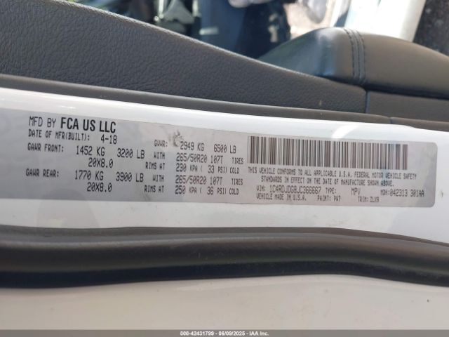 2018 DODGE DURANGO 1C4RDJDG8JC366667 Photo 8