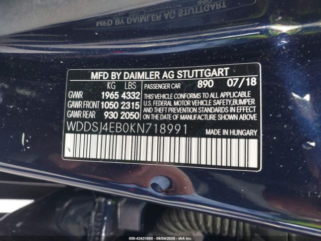 2019 MERCEDES-BENZ CLA 250 WDDSJ4EB0KN718991 Photo 8