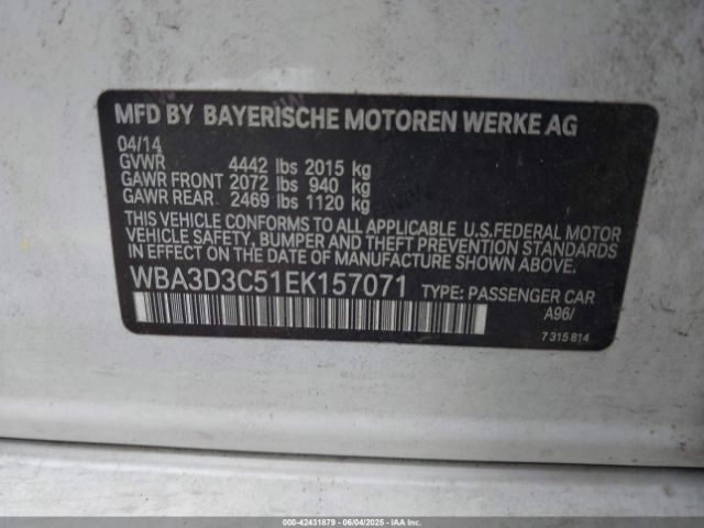 WBA3D3C51EK157071 BMW 328D