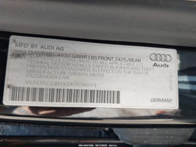 2005 AUDI A4 WAUAC48HX5K008659 Photo 8