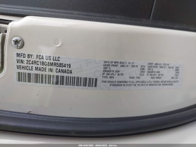 2021 CHRYSLER PACIFICA 2C4RC1BG8MR585419 Photo 8