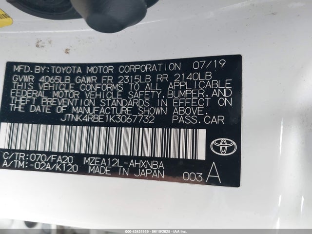 JTNK4RBE1K3067732 Toyota m20a-fks