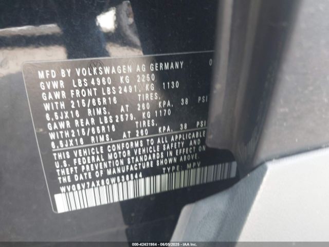 2016 VOLKSWAGEN TIGUAN WVGBV7AX8GW538544 Photo 8