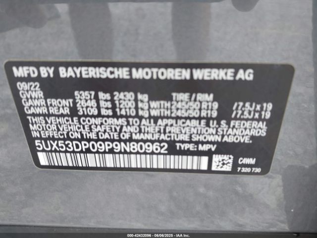 2023 BMW X3 5UX53DP09P9N80962 Photo 8
