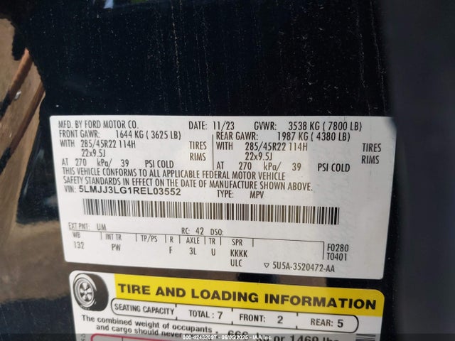 5LMJJ3LG1REL03552 Lincoln gtdi