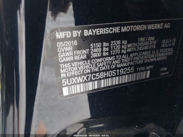2017 BMW X3 5UXWX7C58H0S19255 Photo 8
