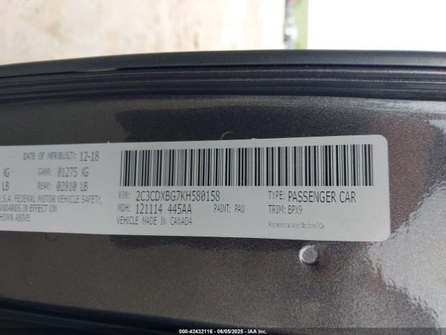 2019 DODGE CHARGER 2C3CDXBG7KH580158 Photo 8