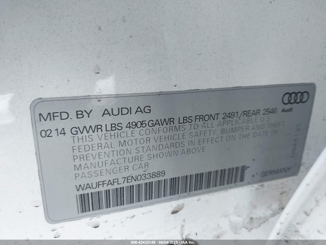 Audi flex fuel engine 2014 WAUFFAFL7EN033889 Image 9