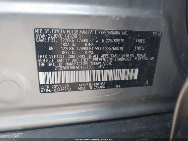 2020 TOYOTA RAV4 HYBRID 2T3EWRFV8LW049670 Photo 8