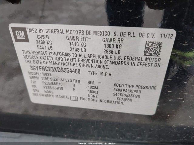 2013 CADILLAC SRX 3GYFNCE3XDS554400 Photo 8