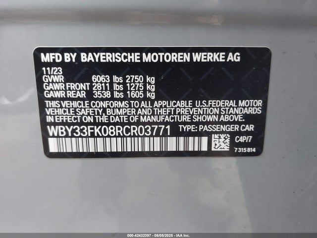 BMW i5 2024 WBY33FK08RCR03771 Image 9