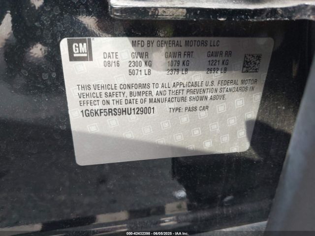 2017 CADILLAC CT6 1G6KF5RS9HU129001 Photo 8