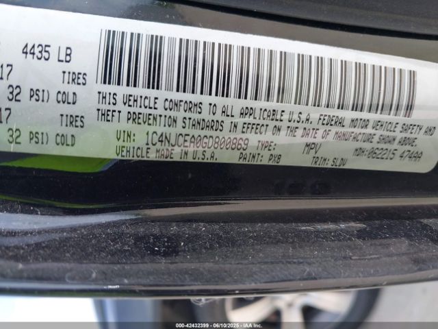 1C4NJCEA0GD800869 Jeep Compass High Altitude Edition