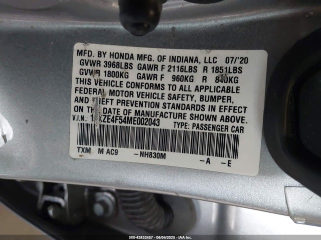 19XZE4F54ME002043 Honda leb6