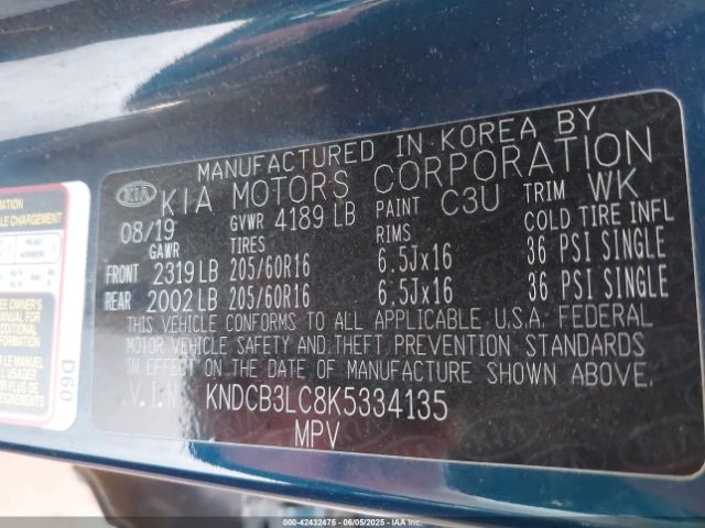 KNDCB3LC8K5334135 KIA gdi
